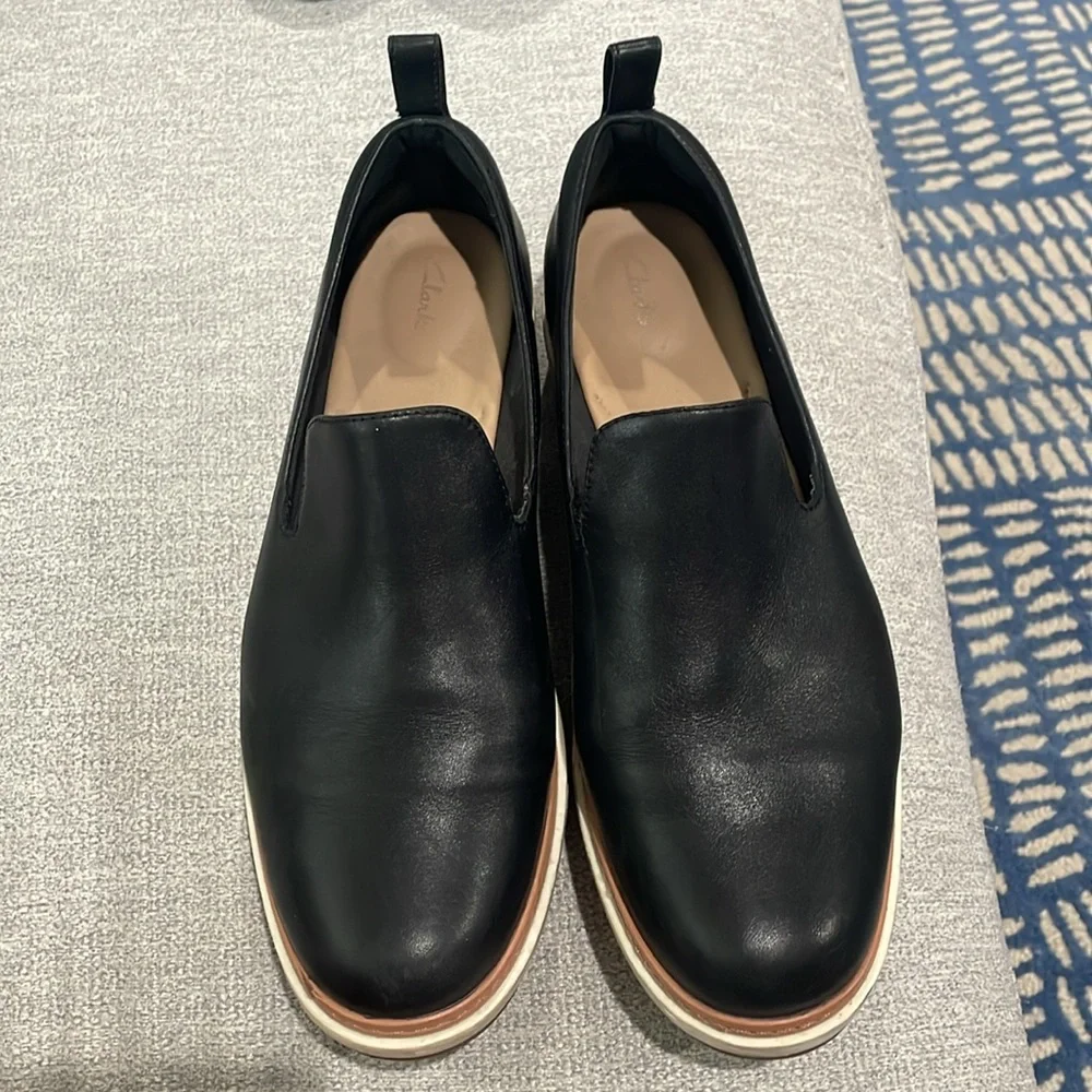 Black Platform Slip-On Women's Shoes
